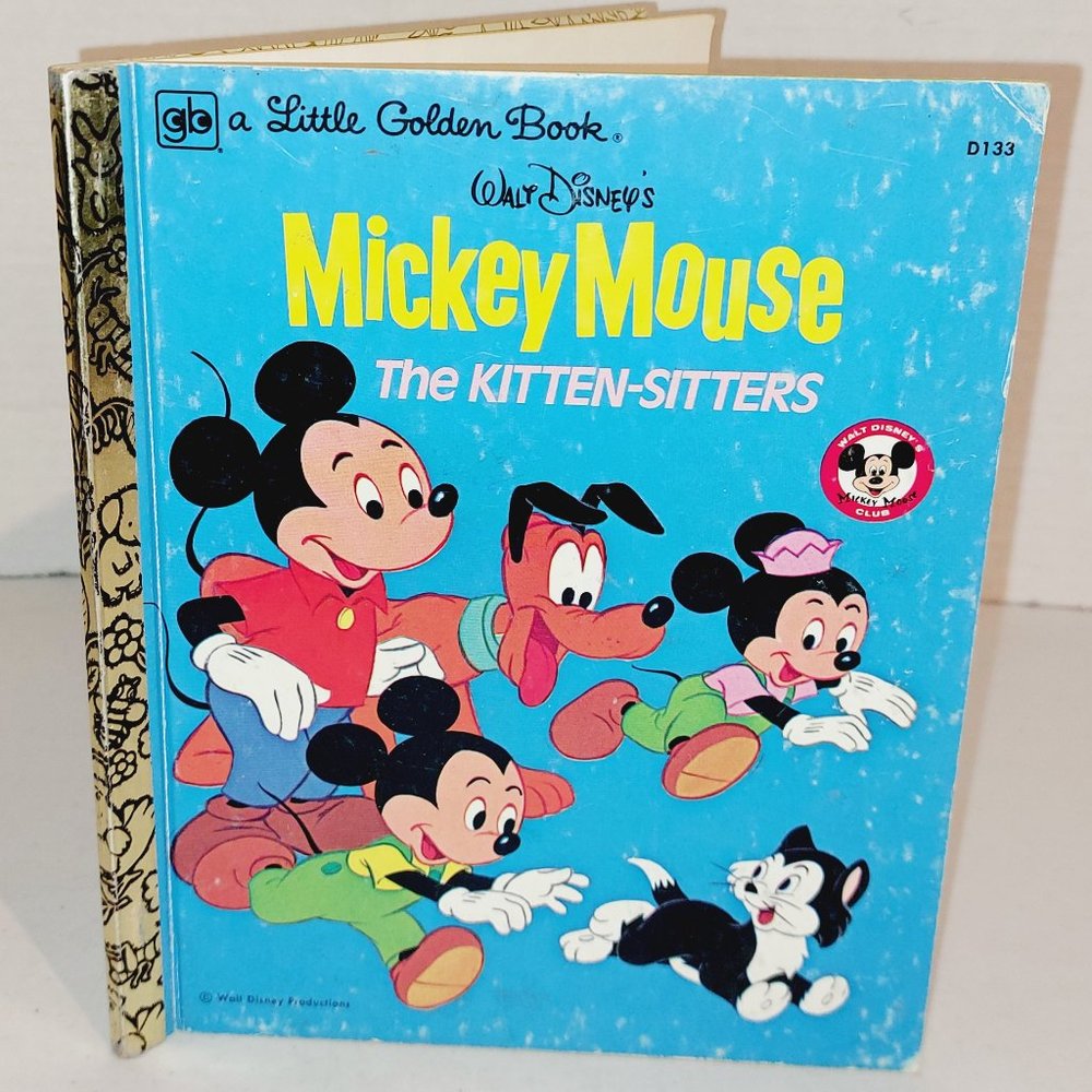 Vtg 1976 Little Golden Books "Mickey Mouse ~ The Kitten Sitters"